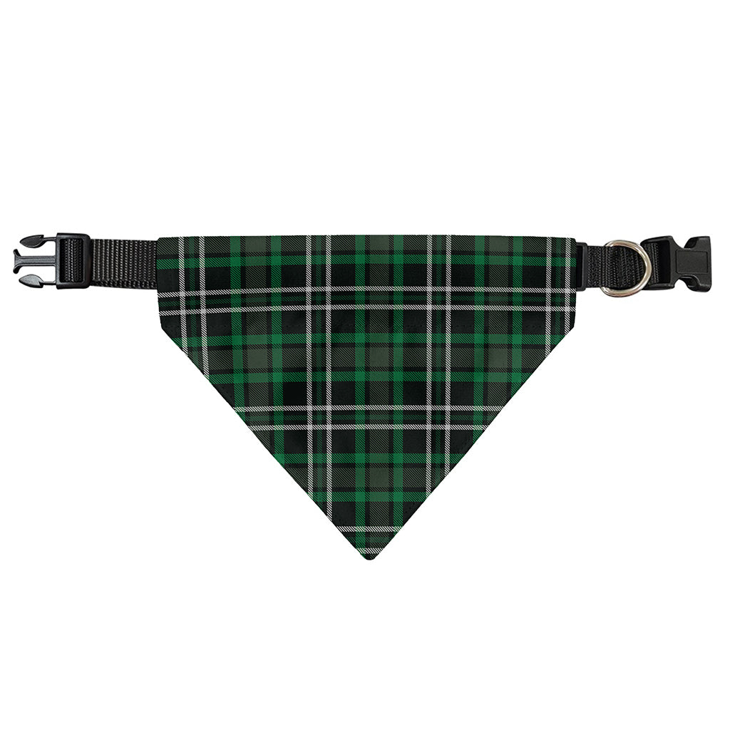 Green Black And White Tartan Print Over The Collar Dog Bandana