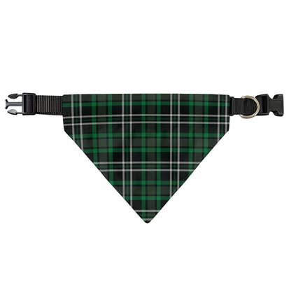 Green Black And White Tartan Print Over The Collar Dog Bandana