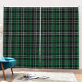 Green Black And White Tartan Print Pencil Pleat Curtains
