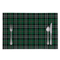 Green Black And White Tartan Print Placemat