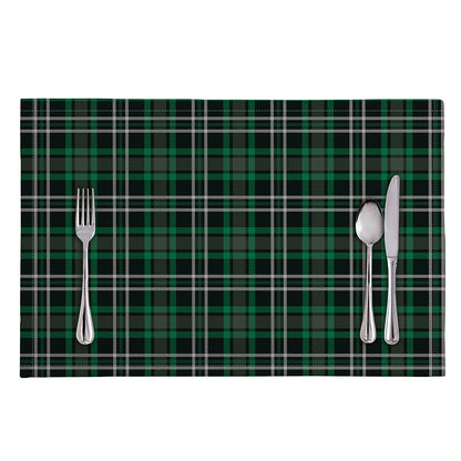 Green Black And White Tartan Print Placemat