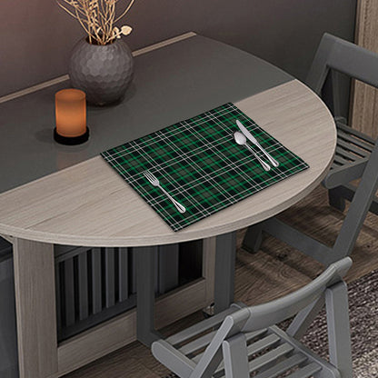 Green Black And White Tartan Print Placemat