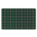 Green Black And White Tartan Print Polyester Doormat