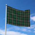 Green Black And White Tartan Print Polyester Flag