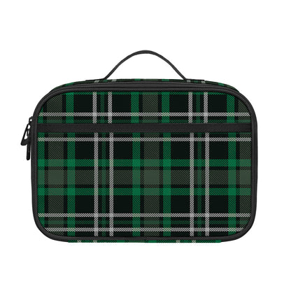 Green Black And White Tartan Print Portable Lunch Bag