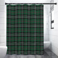 Green Black And White Tartan Print Premium Shower Curtain