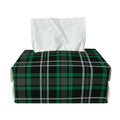 Green Black And White Tartan Print Rectangle Tissue Box Cover