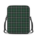 Green Black And White Tartan Print Rectangular Crossbody Bag