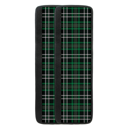 Green Black And White Tartan Print Refrigerator Handle Covers