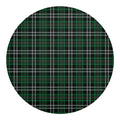 Green Black And White Tartan Print Round Blanket