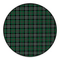 Green Black And White Tartan Print Round Floor Mat