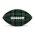 Green Black And White Tartan Print Rugby Ball