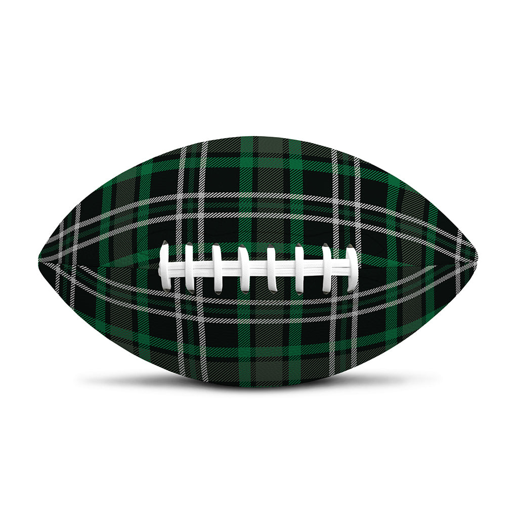Green Black And White Tartan Print Rugby Ball