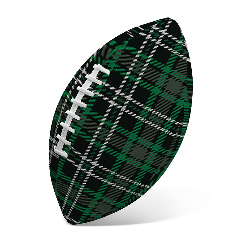 Green Black And White Tartan Print Rugby Ball