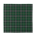 Green Black And White Tartan Print Silk Bandana