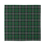 Green Black And White Tartan Print Silk Bandana