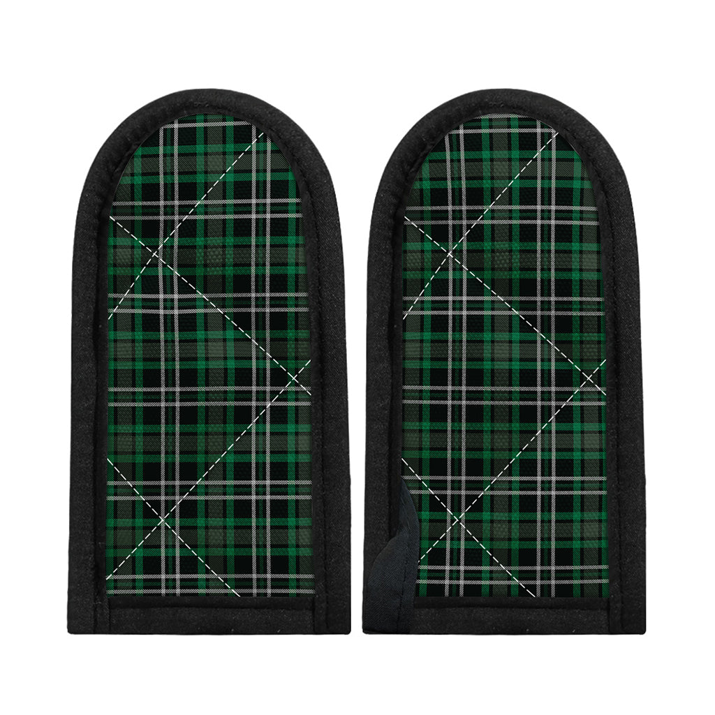 Green Black And White Tartan Print Skillet Handle Cover