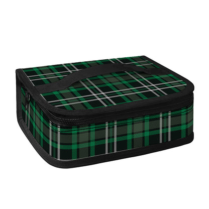 Green Black And White Tartan Print Small Lunch Bag