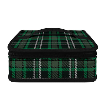 Green Black And White Tartan Print Small Lunch Bag