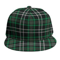 Green Black And White Tartan Print Snapback Cap