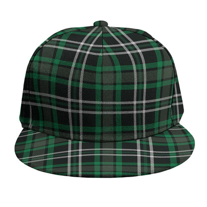 Green Black And White Tartan Print Snapback Cap