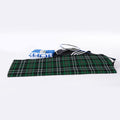 Green Black And White Tartan Print Sports Towel