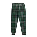 Green Black And White Tartan Print Sweatpants