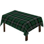 Green Black And White Tartan Print Tablecloth