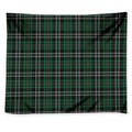Green Black And White Tartan Print Tapestry