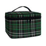 Green Black And White Tartan Print Travel Makeup Bag