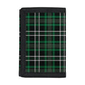 Green Black And White Tartan Print Trifold Wallet