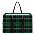 Green Black And White Tartan Print Utility Tote Bag