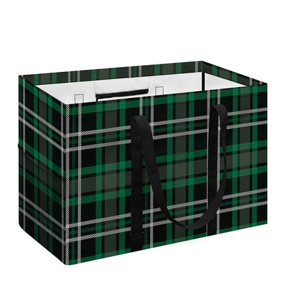 Green Black And White Tartan Print Utility Tote Bag