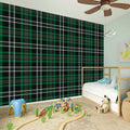 Green Black And White Tartan Print Wall Sticker