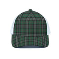 Green Black And White Tartan Print White Mesh Trucker Hat