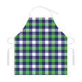 Green Blue And White Buffalo Plaid Print Adjustable Apron