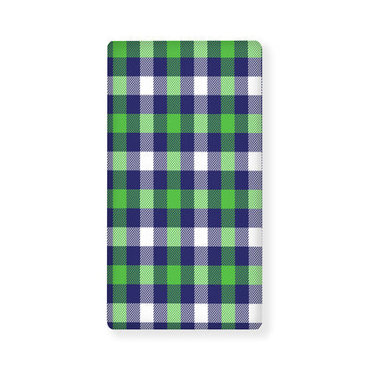 Green Blue And White Buffalo Plaid Print Baby Crib Sheet