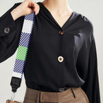 Green Blue And White Buffalo Plaid Print Bag Strap