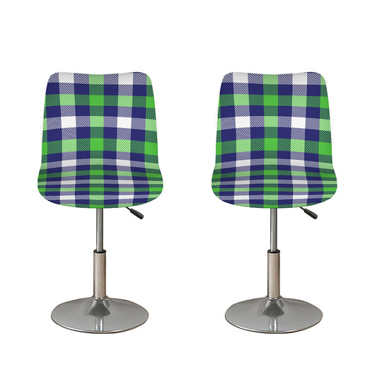 Green Blue And White Buffalo Plaid Print Bar Stool Covers