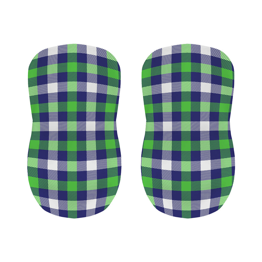 Green Blue And White Buffalo Plaid Print Bar Stool Covers