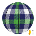 Green Blue And White Buffalo Plaid Print Basketball