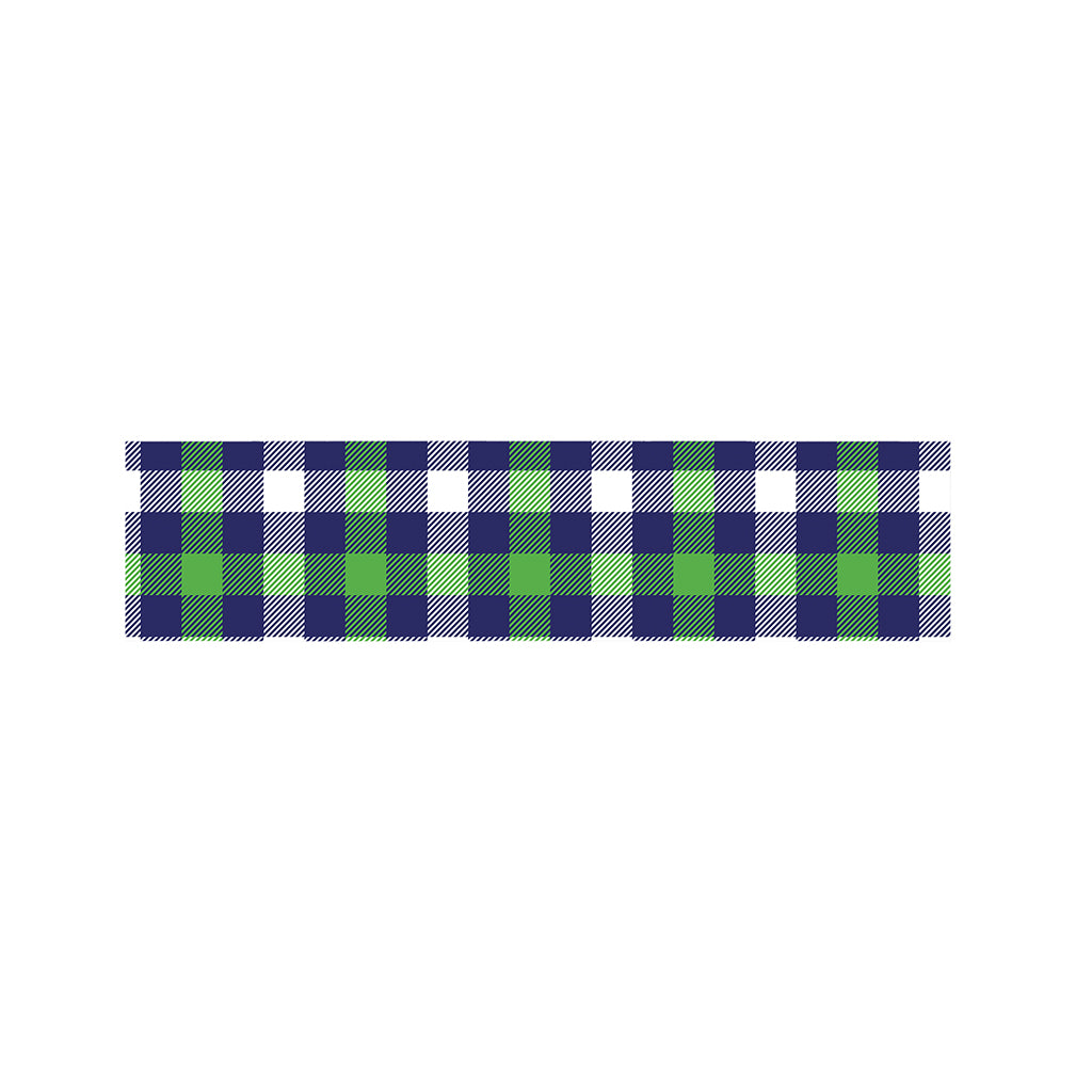 Green Blue And White Buffalo Plaid Print Bed Runner