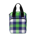 Green Blue And White Buffalo Plaid Print Bible Tote Bag