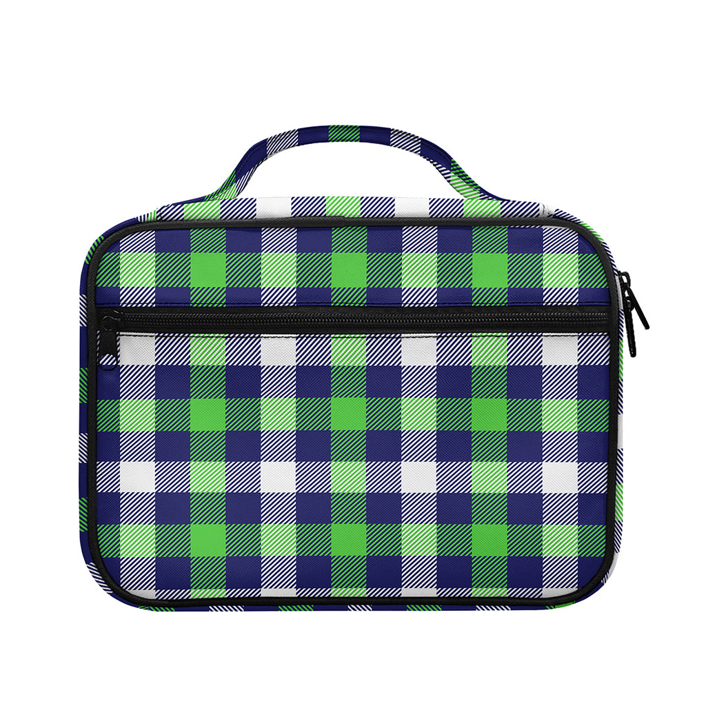 Green Blue And White Buffalo Plaid Print Briefcase Bible Bag