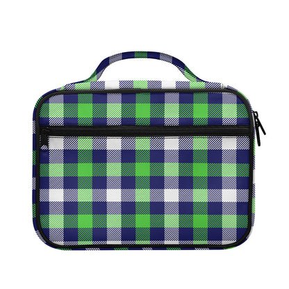 Green Blue And White Buffalo Plaid Print Briefcase Bible Bag