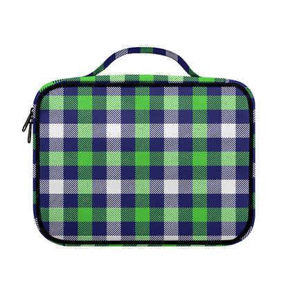Green Blue And White Buffalo Plaid Print Briefcase Bible Bag