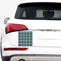 Green Blue And White Buffalo Plaid Print Car Sticker