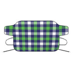 Green Blue And White Buffalo Plaid Print Car Windshield Snow Cover