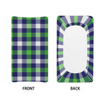 Green Blue And White Buffalo Plaid Print Changing Pad Cover