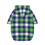 Green Blue And White Buffalo Plaid Print Dog Zip Up Hoodie